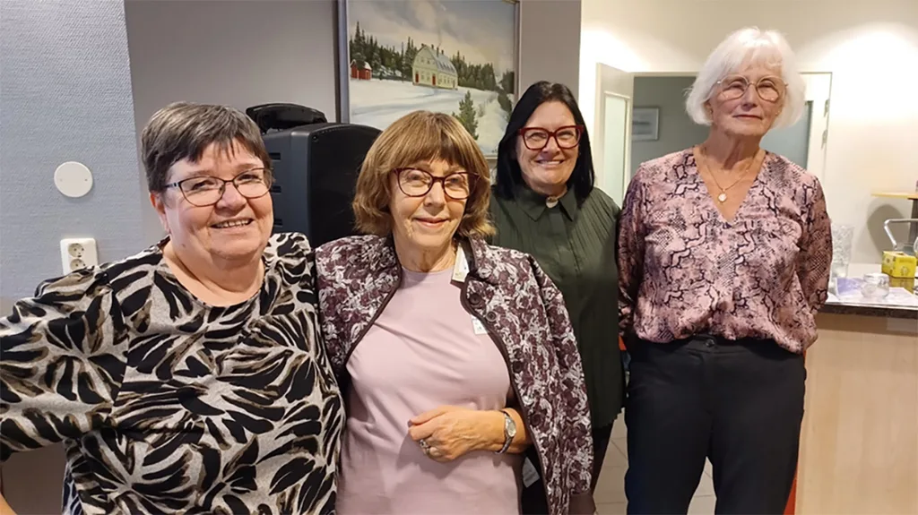 Anne Karlsson, Gun Nilsson, konferenciern Tuula Ingner och Eva-Helén Larsson